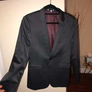 EXPRESS Dark Grey Skinny Fit Blazer